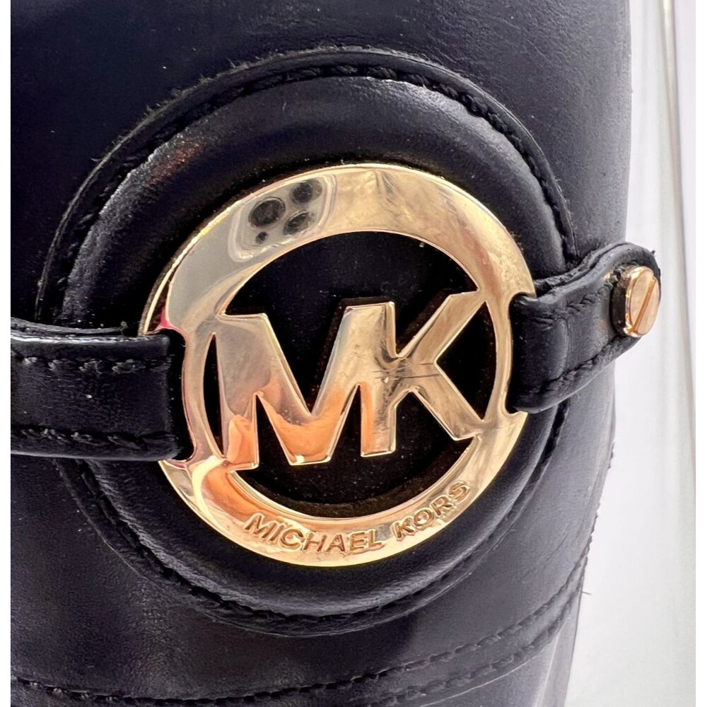 MICHAEL KORS STOCKARD LEATHER TALL RIDING BOOT BLACK SZ 5.5 WIDE CALF - Picture 13 of 16